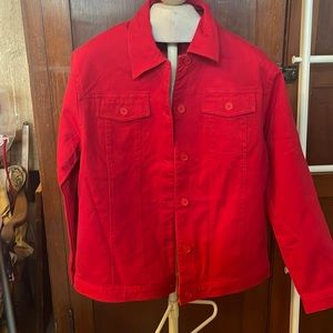 Dialogue Red Cotton Chunky Weave Jacket